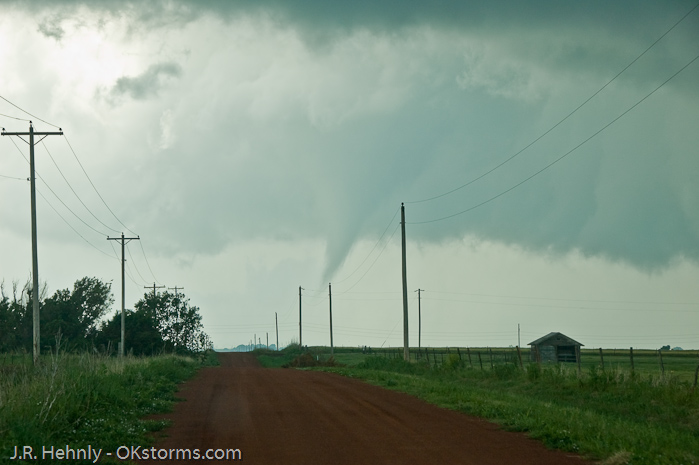 Tornado forms west of Bison, OK.