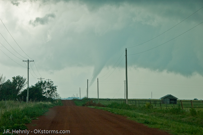Tornado forms west of Bison, OK.