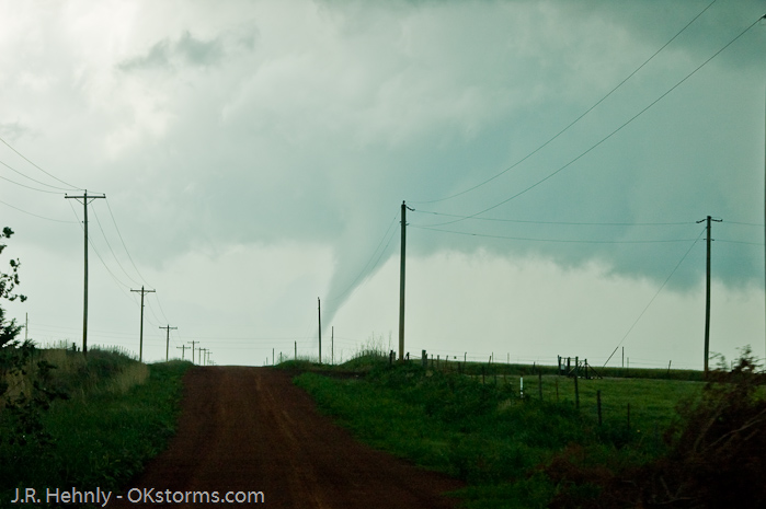 Tornado forms west of Bison, OK.