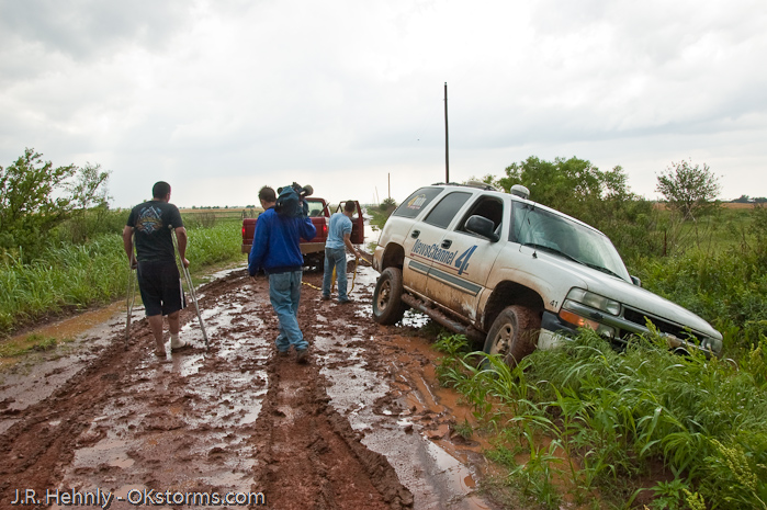 Some local came to our aid and were able to pull me out after being stuck for 45 minutes or so. Fortunately, the storms were slow moving and we were able to quickly catch back up.