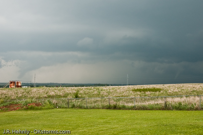 Two tornadoes on the ground near Orlando, OK.
