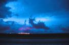 East of Lamesa, TX - Clouds, illuminated by the city of Lamesa, show the incredible shear in the area. Any rising motion is accompanied by some intense twisting motions.