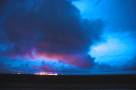East of Lamesa, TX - Clouds, illuminated by the city of Lamesa, show the incredible shear in the area. Any rising motion is accompanied by some intense twisting motions.