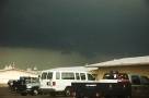 I-35 at Perry exit - Scary looking clouds, but nothing rotating in these storms.
