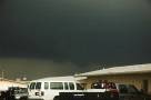 I-35 at Perry exit - Scary looking clouds, but nothing rotating in these storms.
