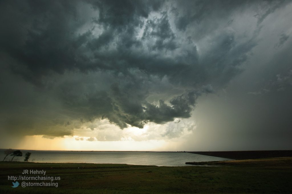 Wall cloud continues over Kirwin Reservoir - 5/27/2012 6:36:03 PM - Kirwin, Kansas - USA - 