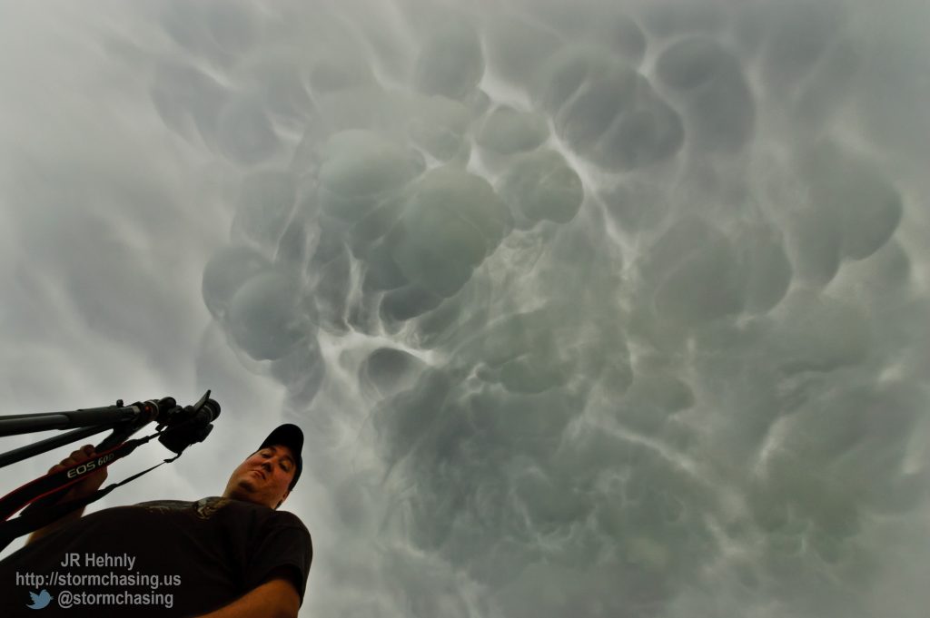Ben Holcomb photographs the mamatus clouds - 6/3/2012 6:49:05 PM - Laverne, Oklahoma - USA - 