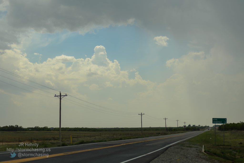 Watching storms developing to the west of Grandfield, OK. - 5/7/2014 3:59:00 PM - Highway 36 - Devol, Oklahoma - 