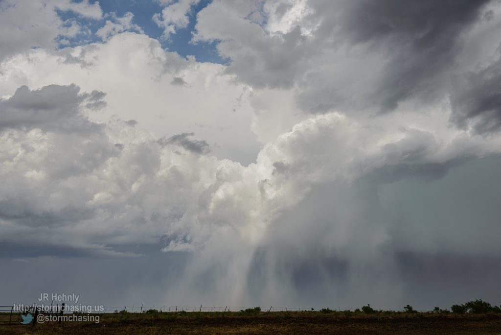 Highly visible hail shaft on the back side of storm just after it had passed over Grandfield. - 5/7/2014 4:29:50 PM - U.S. 70 - Loveland, Oklahoma - 