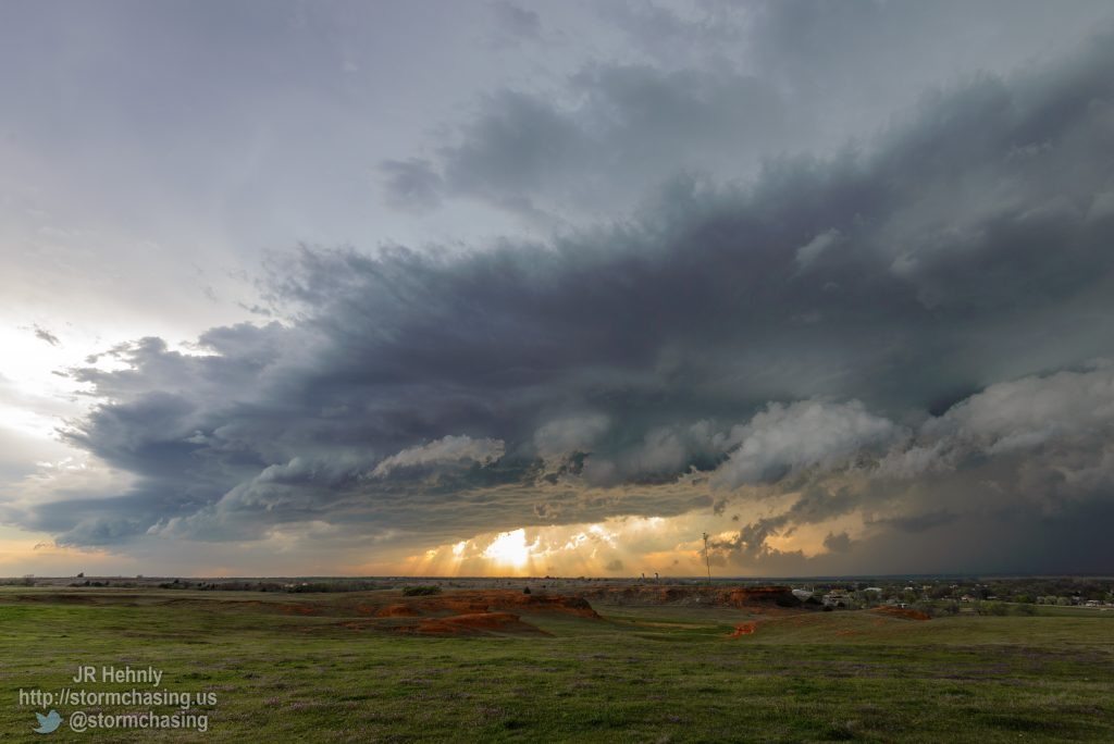 I find a nice hill and watch the storm from just southeast of Verden, OK as the storm approaches Anadarko. - 3/25/2015 6:31:28 PM - County Street 2760 - Verden, Oklahoma - 