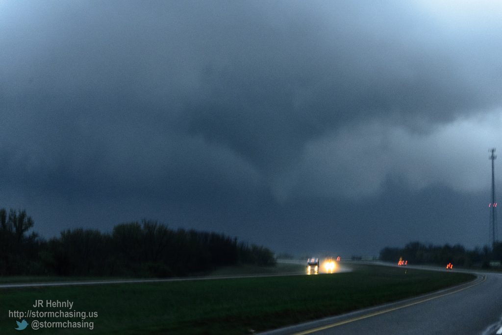 West of Sayre, the funnel cloud drops down just south of I-40 - 4/16/2015 8:08:29 PM - Interstate 40 - Erick, Oklahoma - 