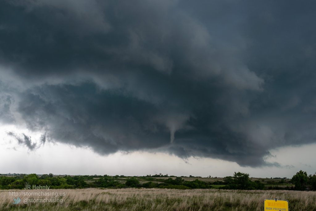 Wall cloud approaches while producing numerous funnels. - 5/6/2015 4:45:07 PM - N2920 Road - Amber, Oklahoma - 