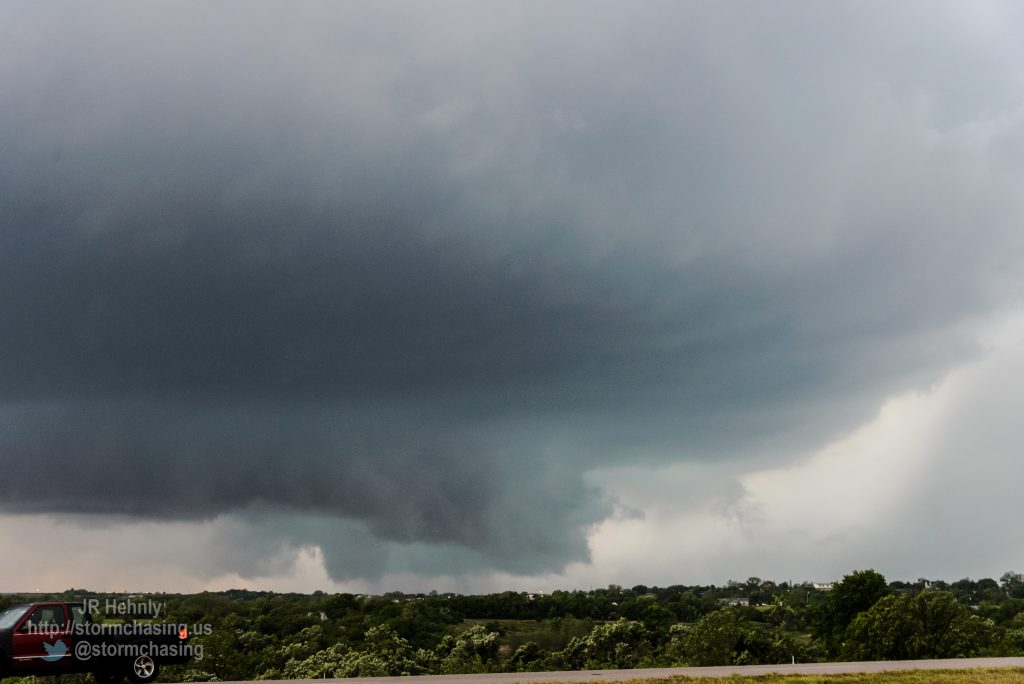 A large funnel cloud to my west-southwest - 5/6/2015 7:32:26 PM - H. E. Bailey Turnpike Norman Spur - Blanchard, Oklahoma - 
