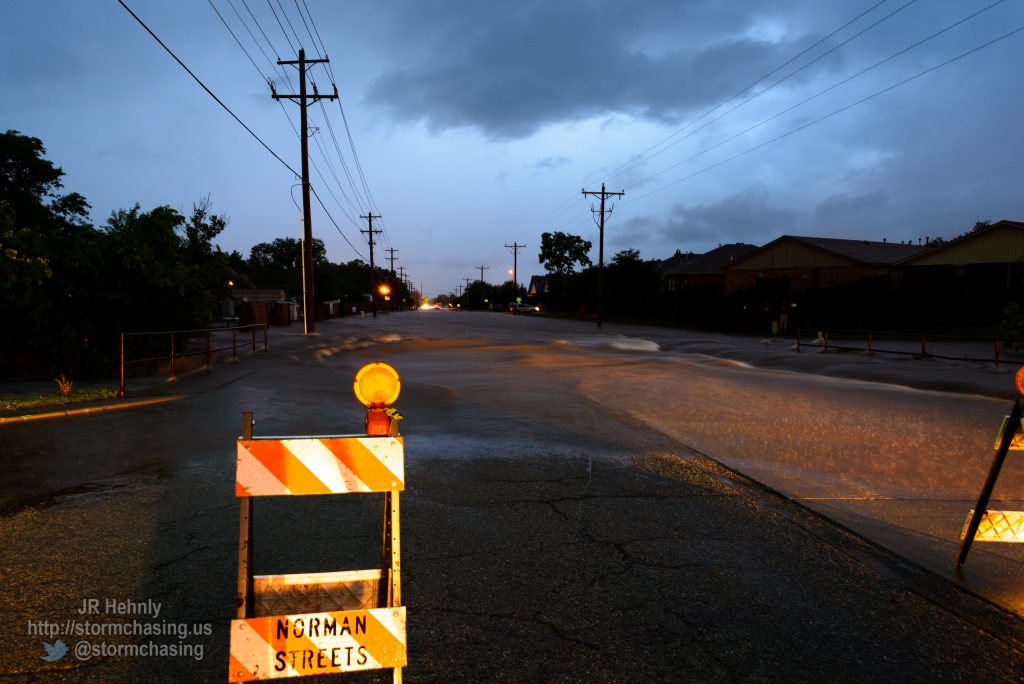 Main street west of 36th Avenue NW closed due to the overflowing creek - 5/19/2015 8:48:58 PM - West Main Street - Norman, Oklahoma - 
