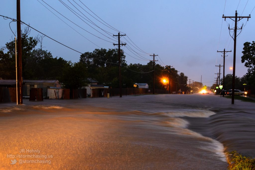 Main street west of 36th Avenue NW closed due to the overflowing creek - 5/19/2015 8:49:58 PM - West Main Street - Norman, Oklahoma - 