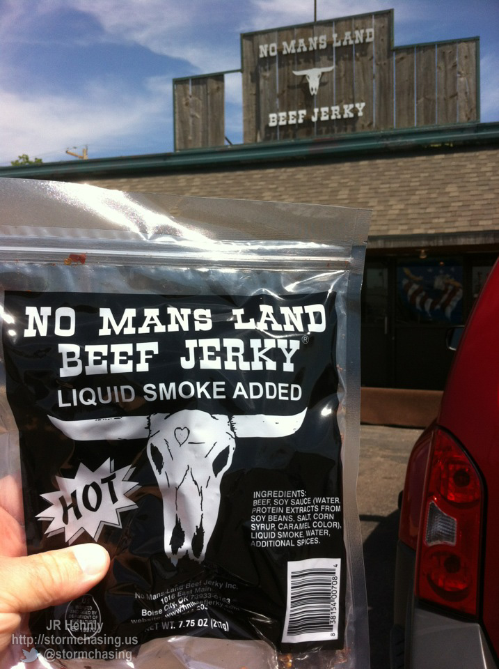 Picking up some delicious beef jerkey for the trip - 